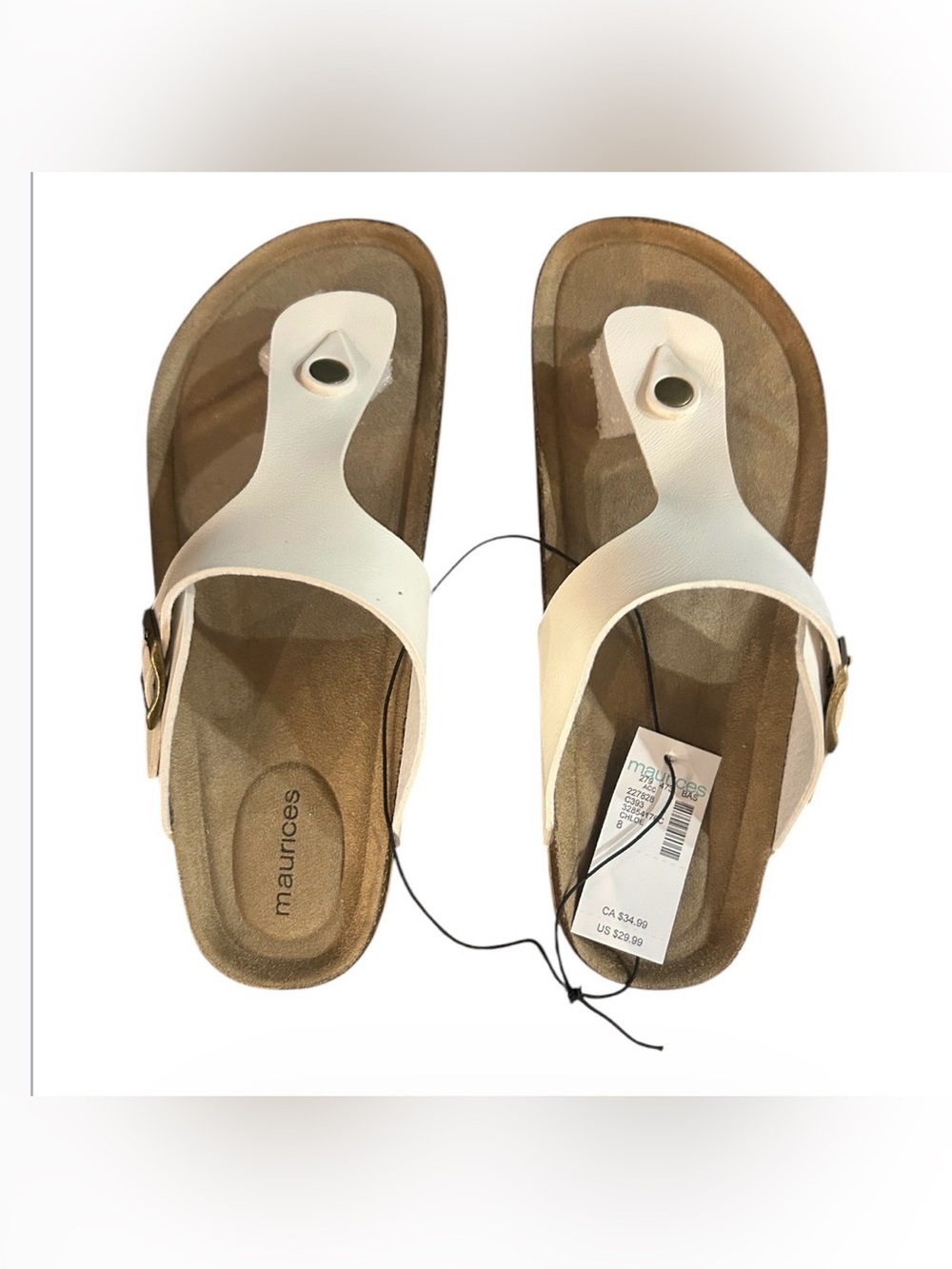 Maurices cream  Toe-Post Buckle Sandals for Women